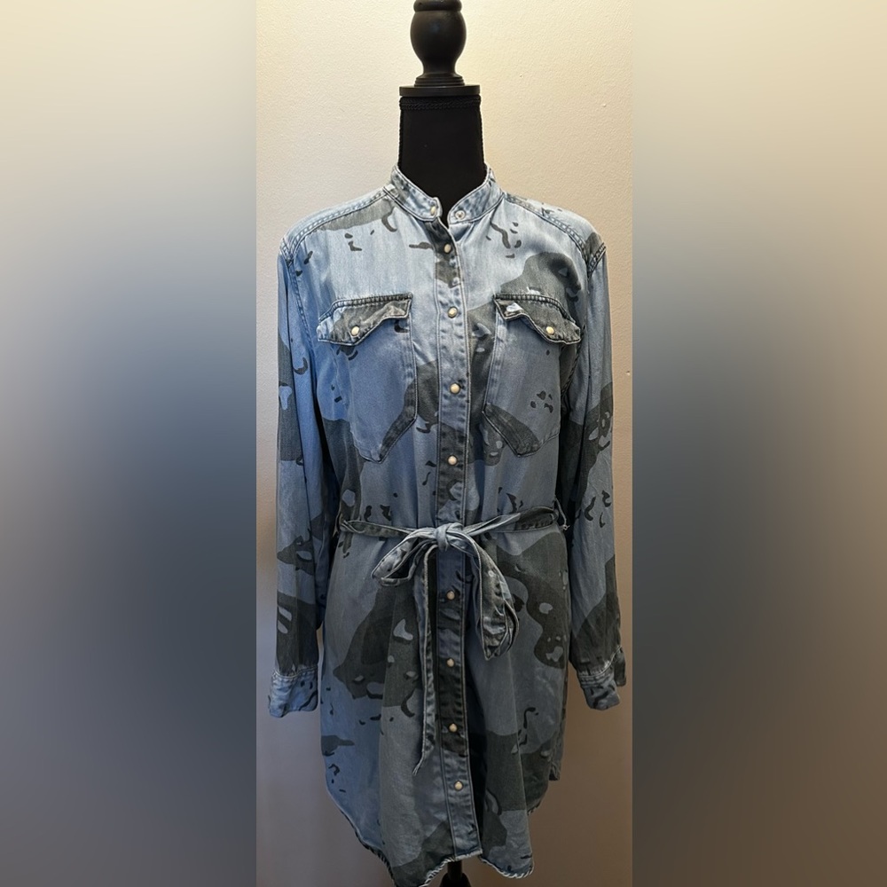 ALL SAINTS DENIM MIDI SHIRT DRESS